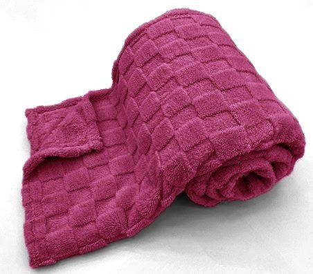 Jacquard Waffle Throw – Candy Pink 5021346541199